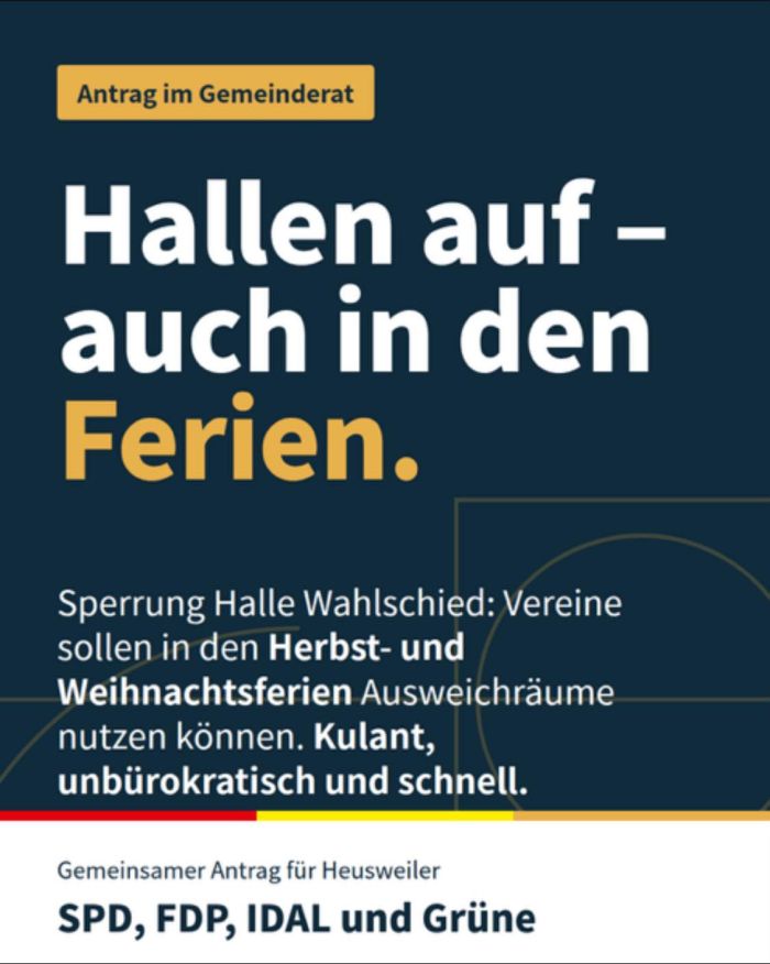 Hallen auf - auch in den Ferien.