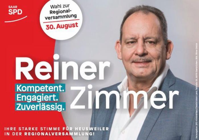 Reiner Zimmer, Kandidat für Heusweiler bei der Wahl zur Reginonalversammlung 2026