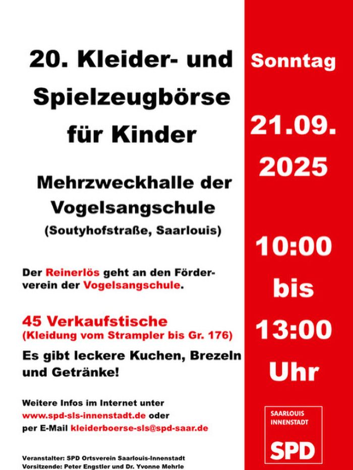 Plakat der 20. Kleider- und Spielzeugbörse